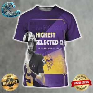 J J McCarthy Minnesota Vikings Highest Selected QB In Franchise History All Over Print Shirt