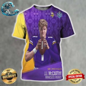 J J McCarthy Picked By Minnesota Vikings At NFL Draft Detroit 2024 All Over Print Shirt
