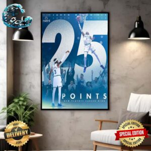 Jaden McDaniels Minnesota Timberwolves Scored 25 Points New Playoff Career-High Home Decor Poster Canvas
