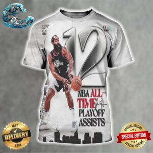 James Harden Has Passed Michael Jordan For Sole Possession Of 12th Place On NBA All-Time Playoff Assists List All Over Print Shirt