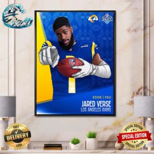 Jared Verse Picked By Los Angeles Rams At NFL Draft Detroit 2024 Home Decor Poster Canvas