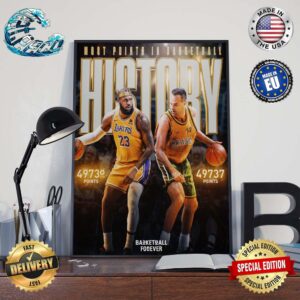 LeBron James Surpasses Oscar Schmidt As The All-Time Scoring Leader In All Of Basketball Home Decor Poster Canvas