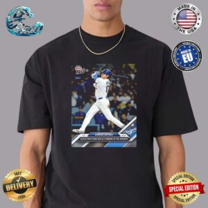 Los Angeles Dodgers Shohei Ohtani 2024 MLB Topps Now Card 36 First Home Run As A Member Of The Dodgers Unisex T-Shirt