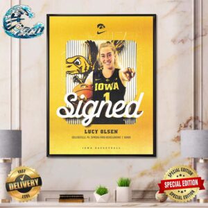 Lucy Olsen Signed Iowa Women’s Basketball Home Decor Poster Canvas