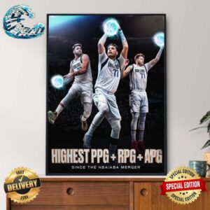 Luka Doncic Has The Highest PPG RPG APG Career Numbers Since The NBA ABA Merger Home Decor Poster Canvas
