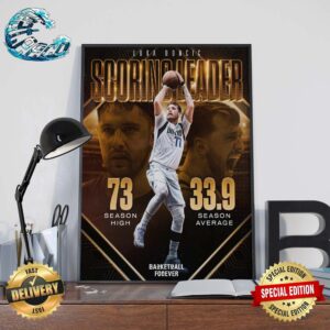 Luka Doncic Is The 2023-24 NBA Scoring Leader Champion Home Decor Poster Canvas