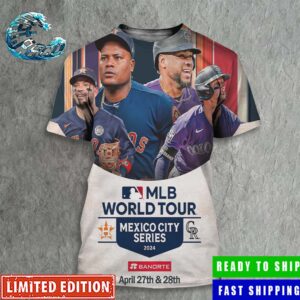 MLB World Tour Mexico Series 2024 Official Houston Astros Vs Colorado Rockies Poster All Over Print Shirt