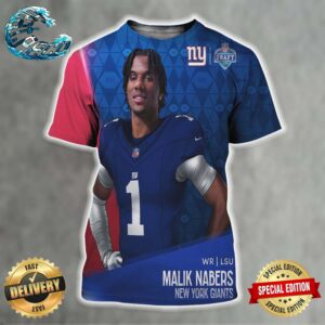 Malik Nabers Picked By New York Giants At NFL Draft Detroit 2024 All Over Print Shirt