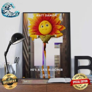 Matt Damon IF Character Poster He’s A Late Bloomer Exclusive To Cinemas May 16 Wall Decor Poster Canvas