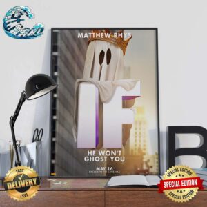 Matthew Rhys IF Character Poster He Won’t Ghost You Exclusive To Cinemas May 16 Wall Decor Poster Canvas
