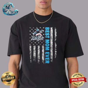 Miami Marlins Best Mom Ever American Flag Happy Mother’s Day Premium T-Shirt