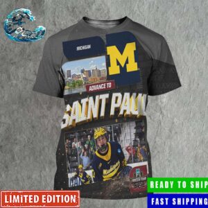 Michigan Hockey Is Going To Back To NCAA 2024 Men’s Frozen Four At Saint Paul MN All Over Print Shirt