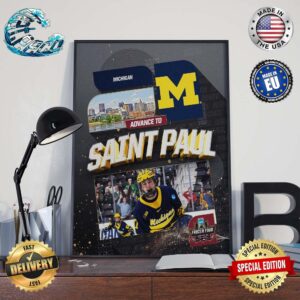 Michigan Hockey Is Going To Back To NCAA 2024 Men’s Frozen Four At Saint Paul MN Home Decor Poster Canvas