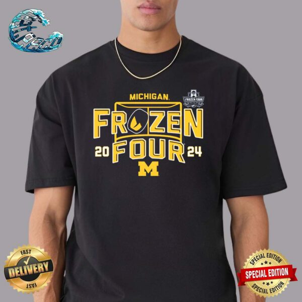 Michigan Wolverines 2024 Men’s Frozen Four Hockey Unisex T-Shirt