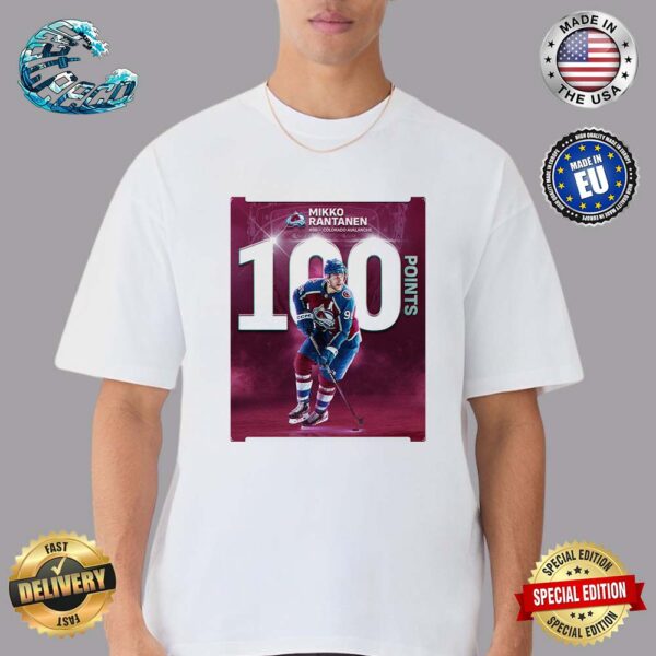 Mikko Rantanen Makes It 100 Points NHL On The Season 2024 Classic T-Shirt