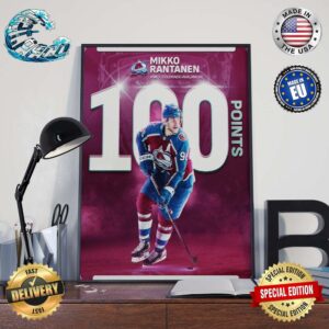 Mikko Rantanen Makes It 100 Points NHL On The Season 2024 Home Decor Poster Canvas