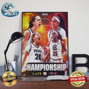 NCAA 2024 March Madness Women’s Basketball Championship Matchup Iowa Hawkeyes Vs South Carolina Gamecocks Poster Canvas