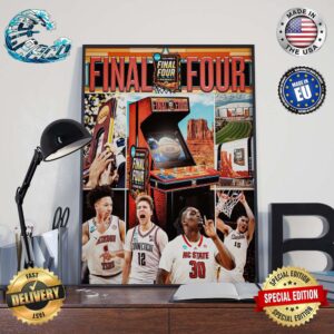 NCAA March Madness 2024 Men’s Final Four Phoenix Four Team Are All Set Home Decor Poster Canvas