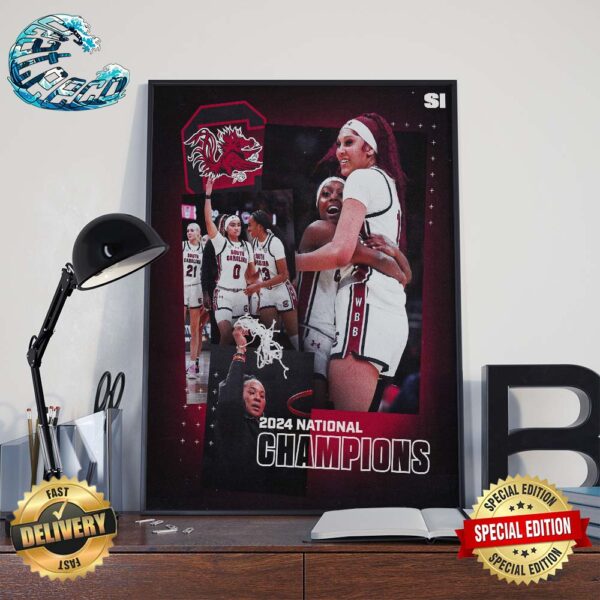 NCAA March Madness Women’s Basketball South Carolina Gamecocks Wins The National Champions 2024 Poster Canvas