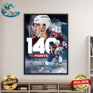 Nathan MacKinnon Sets Avalanche Franchise Record With By Reaching 140 Points Home Decor Poster Canvas