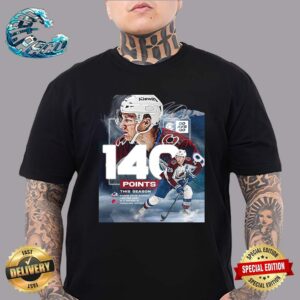 Nathan MacKinnon Sets Avalanche Franchise Record With By Reaching 140 Points Unisex T-Shirt