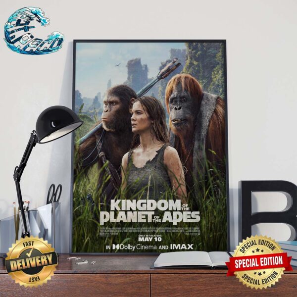 New Poster Official For Kingdom Of The Planet Of The Apes Releasing In Theaters May 10 Wall Decor Poster Canvas