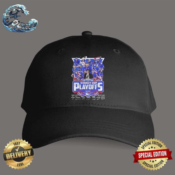New York Rangers 2024 Stanley Cup Playoffs Team Players With Signatures Unisex Cap Hat Snapback