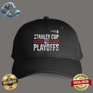 New York Rangers NHL 2024 Stanley Cup Playoffs Crossbar Black Cap Hat Snapback