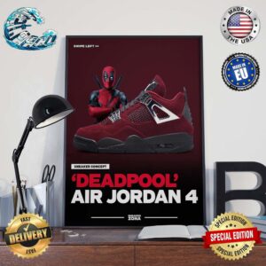 Nike Air Jordan 4 Deadpool Home Decor Poster Canvas