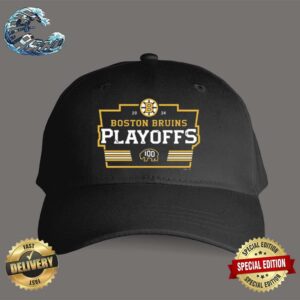 Official Boston Bruins 2024 Stanley Cup Playoffs Cenny Logo Black Hat Cap Snapback