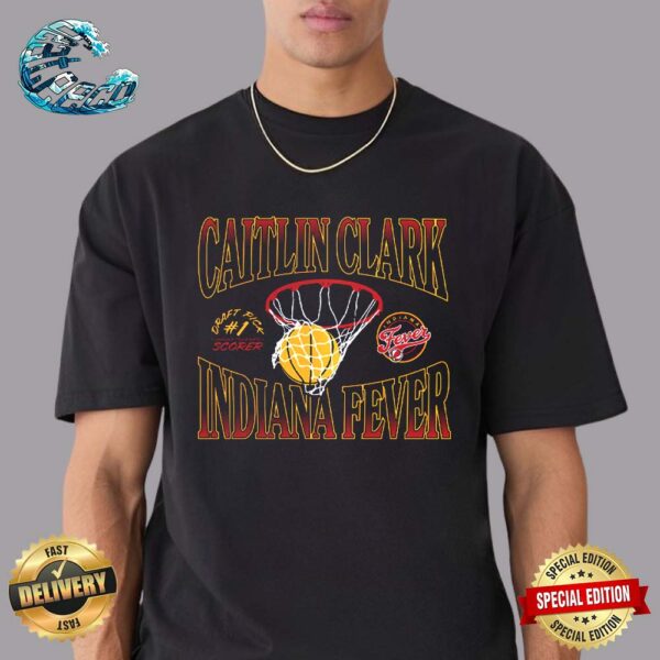 Official Logo Caitlin Clark 2024 WNBA Draft Pick 1 Leading Collegiate Scorer Black Premium T-Shirt