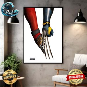 Official New Poster For Deadpool And Wolverine Only In Theaters July 26 Home Decor Poster Canvas