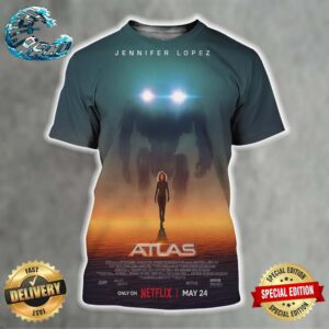 Official Poster For Atlas Jennifer Lopez Only On Netflix May 24 All Over Print Shirt