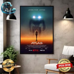 Official Poster For Atlas Jennifer Lopez Only On Netflix May 24 Home Decor Poster Canvas