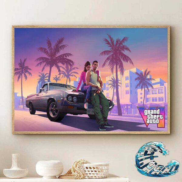 Official Poster For GTA VI Grand Theft Auto Wall Decor Poster Canvas