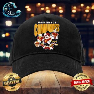 Official Washington Commanders Mickey Donald Duck And Goofy Football Team 2024 Classic Cap Snapback Hat
