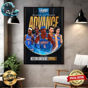 Oklahoma City Thunder Advance To The Western Conference Semifinals NBA Playoffs Home Decor Poster Canvas