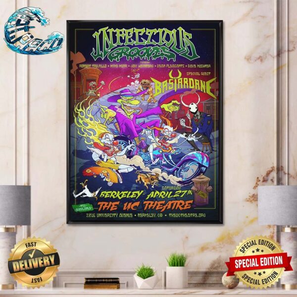 Original Poster Infectious Grooves Uc Theater Berkeley Ca April 27 2024 Home Decor Poster Canvas