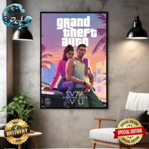Poster GTA 6 Grand Theft Auto Coming 2025 Home Decor Poster Canvas