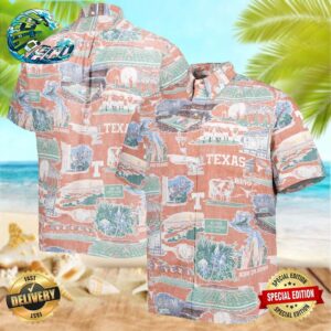 Reyn Spooner Texas Orange Texas Longhorns Scenic Button-Down Hawaiin Shirt