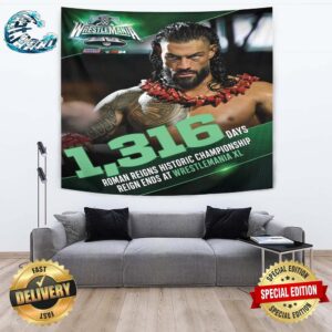 Roman Reigns 1316 Days Historic Championship Reign Ends At WrestleMania XL Wall Decor Poster Tapestry