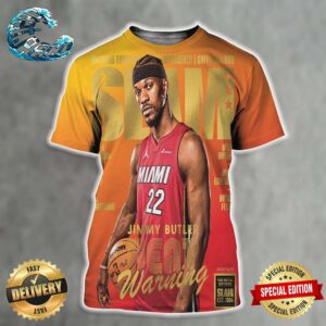 SLAM 249 Jimmy Butler Miami Heat In The Playoffs Warning Gold Metal Editions All Over Print Shirt