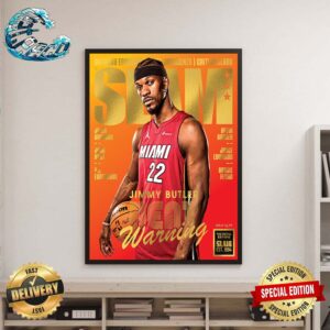 SLAM 249 Jimmy Butler Miami Heat In The Playoffs Warning Gold Metal Editions Home Decor Poster Canvas