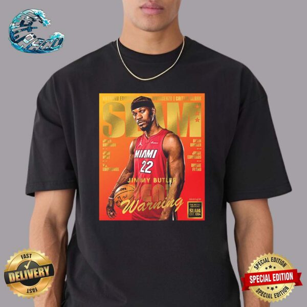 SLAM 249 Jimmy Butler Miami Heat In The Playoffs Warning Gold Metal Editions Unisex T-Shirt