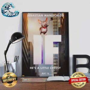 Sebastian Maniscalco IF Character Poster He’s A Little Cheesy Exclusive To Cinemas May 16 Wall Decor Poster Canvas