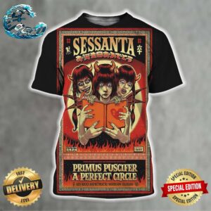 Sessanta Poster For Red Rocks Amphitheatre Morrison Colorado Night 2 April 26 2024 Primus Puscifer A Perfect Circle 3D Shirt