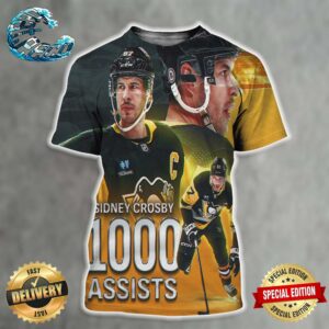Sidney Crosby To Record 1000 Career Assists Become Just The 14th Player In NHL History All Over Print Shirt