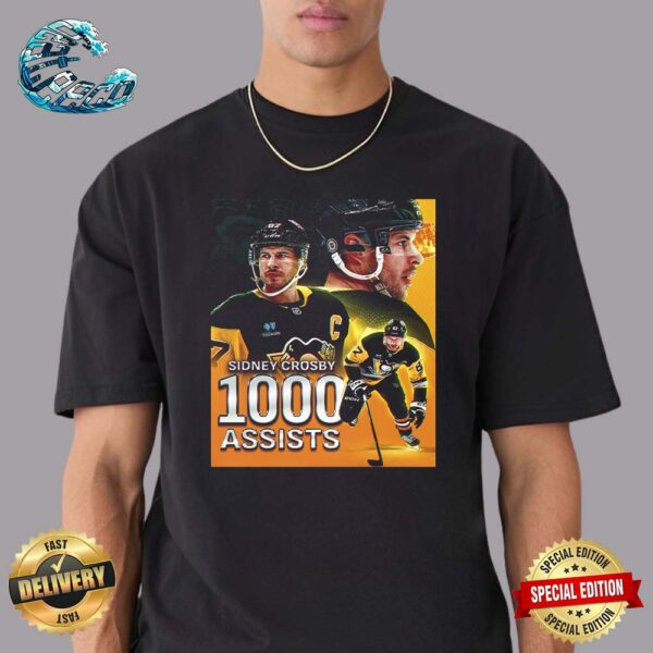 Sidney Crosby To Record 1000 Career Assists Become Just The 14th Player In NHL History Unisex T-Shirt