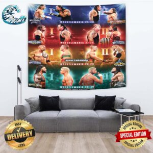 Similar WrestleMania Card Matches Over Four Consecutive Years Poster Tapestry