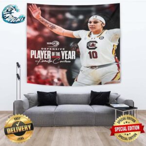 South Carolina Gamecock Kamilla Cardoso Is The WBCA Defensive Player Of The Year Wall Decor Poster Tapestry